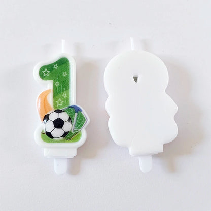 Green Football Numbers 0-9 Candle Boys football lovers Happy Birthday Baking Candles Creative Sports Boys Football Party Decoration