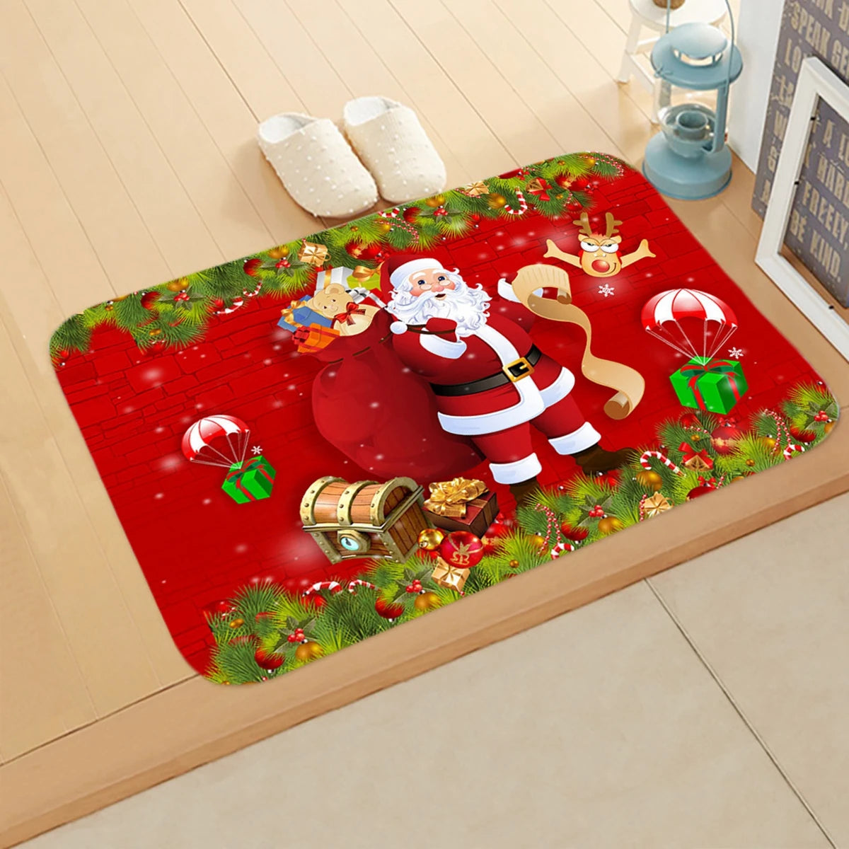 Santa Welcome 2025: Christmas Door Mat for Home Decorations