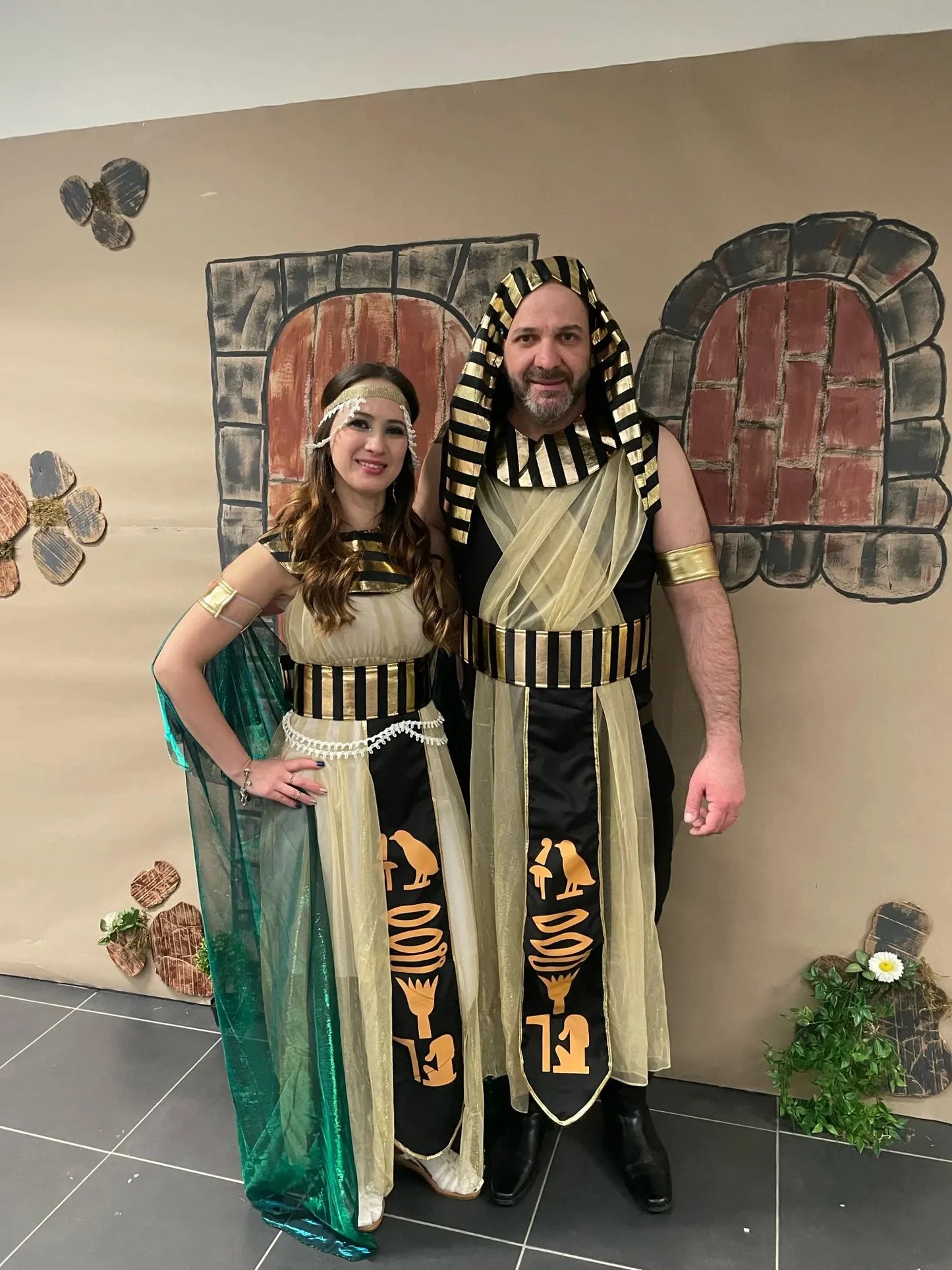 Ancient Egypt Egyptian Pharaoh Costume for Men King Cleopatra Queen Cosplay Carnival Party Couple Party Dress