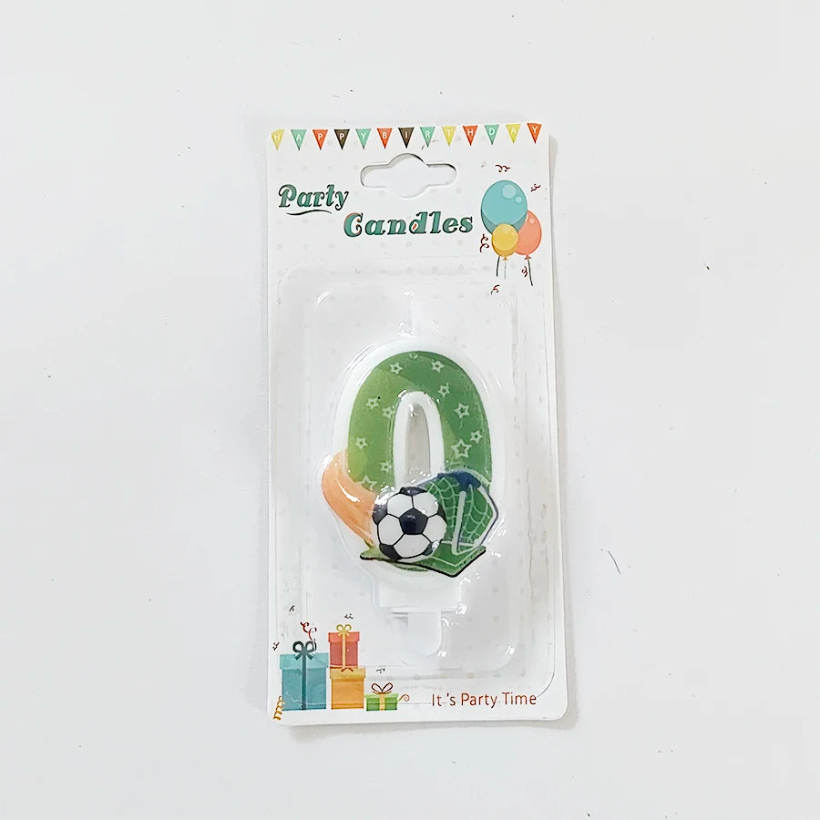 Green Football Numbers 0-9 Candle Boys football lovers Happy Birthday Baking Candles Creative Sports Boys Football Party Decoration