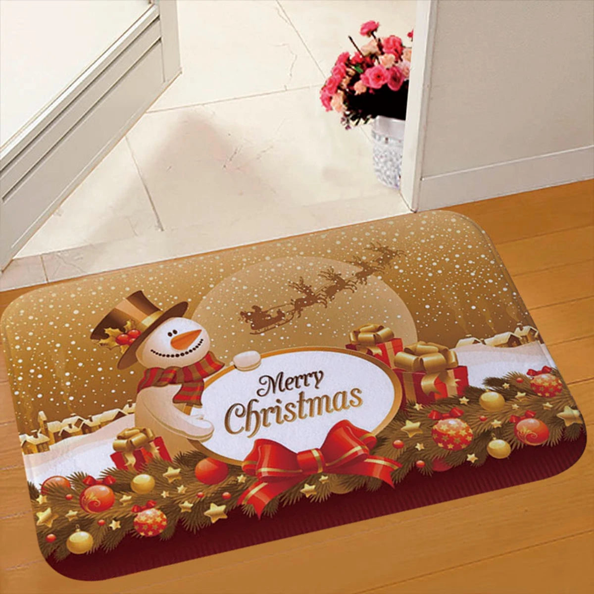 Santa Welcome 2025: Christmas Door Mat for Home Decorations