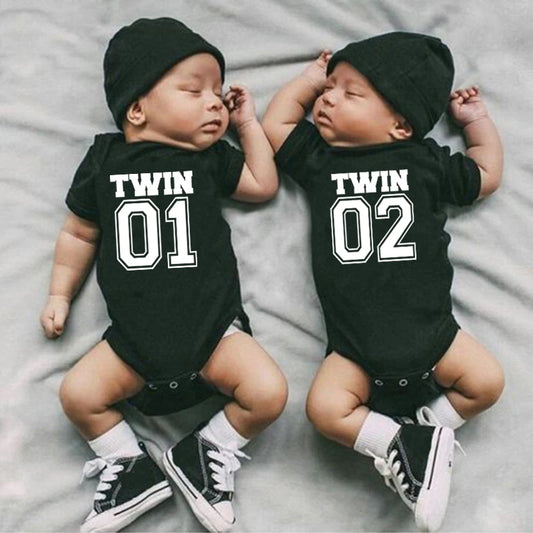 Twin Clothes Twins Matching Baby Bodysuit Cotton Boys Girls  Twins Outfits Gift for Twins