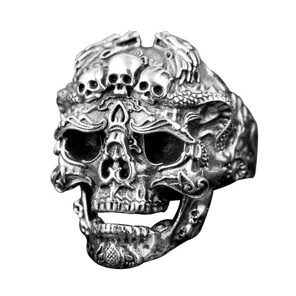 Gothic Punk Ring For Men Retro Skeleton Devil Male Ring Skull Adjustable Exaggeration