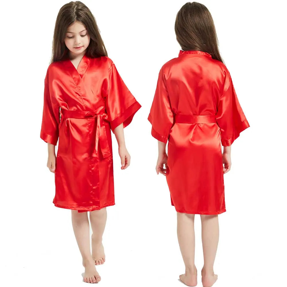 Silky Dreams: Satin Girl's Bathrobe