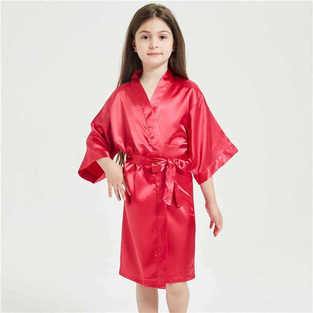 Silky Dreams: Satin Girl's Bathrobe