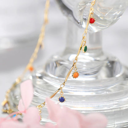 Fashion Simple Candy Color Tassel Necklace for Women Gift Chain