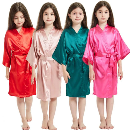 Silky Dreams: Satin Girl's Bathrobe