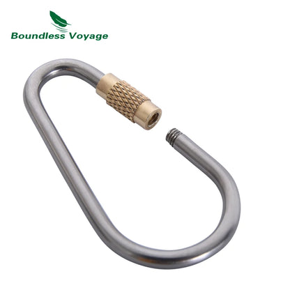 Boundless Voyage Titanium Carabiners Outdoor Buckle with Lock Camping Hook Climbing Accessories