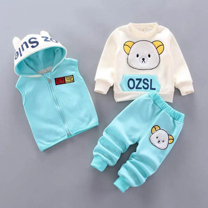 Baby Boys And Girls Clothing Set Children Hooded Outerwear 3P CS 0-6 months