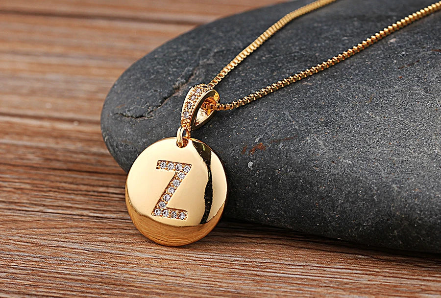 Nidin Top Quality Women Girls Initial Letter Necklace 26 A-Z beautiful gift