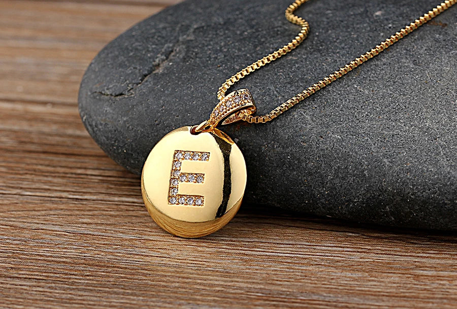 Nidin Top Quality Women Girls Initial Letter Necklace 26 A-Z beautiful gift