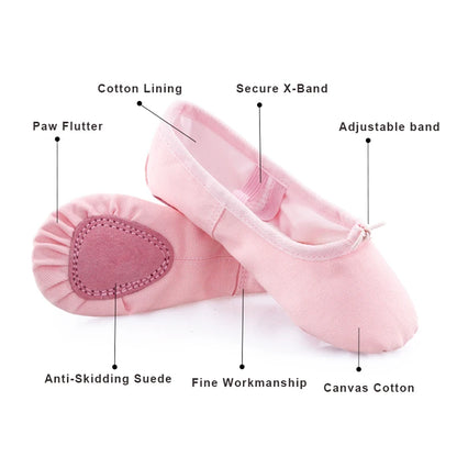 Ballet Shoes Canvas for Girls Dance Slippers  for Kids Ballerina