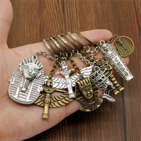 Hot Sale New Key Ring car & Motorcycle Keychain Egyptian Pharaoh Key holder  Handmade Souvenir Gift For man & Women