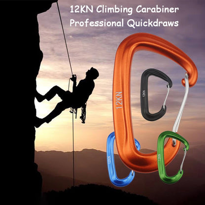 Professional Climbing Carabiner D Shape Mountaineering Buckle Hook 12KN Safety Lock