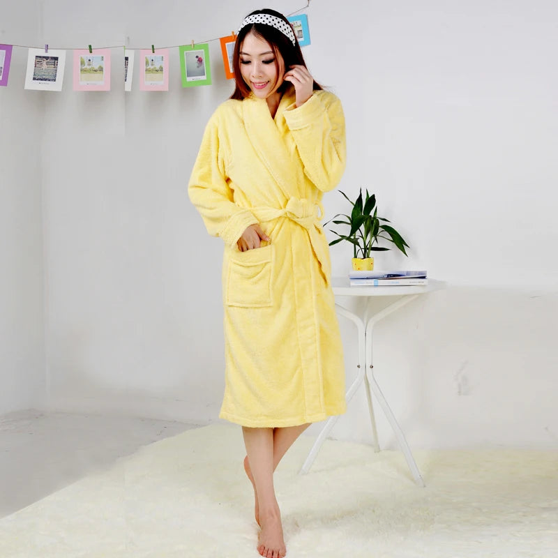 Winter Women's Bathrobe Thick Warm Homewear Clothing For Sleeping