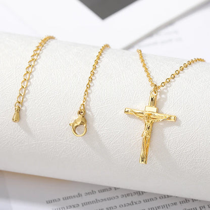 Christian Jesus Cross Necklace For Women Men Stainless Steel