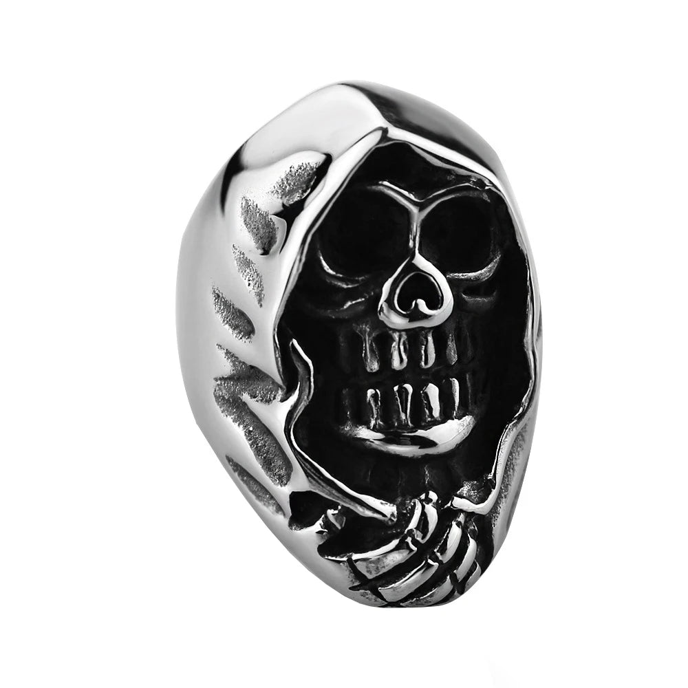 Gothic Punk Ring For Men Retro Skeleton Devil Male Ring Skull Adjustable Exaggeration