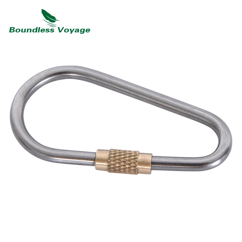 Boundless Voyage Titanium Carabiners Outdoor Buckle with Lock Camping Hook Climbing Accessories