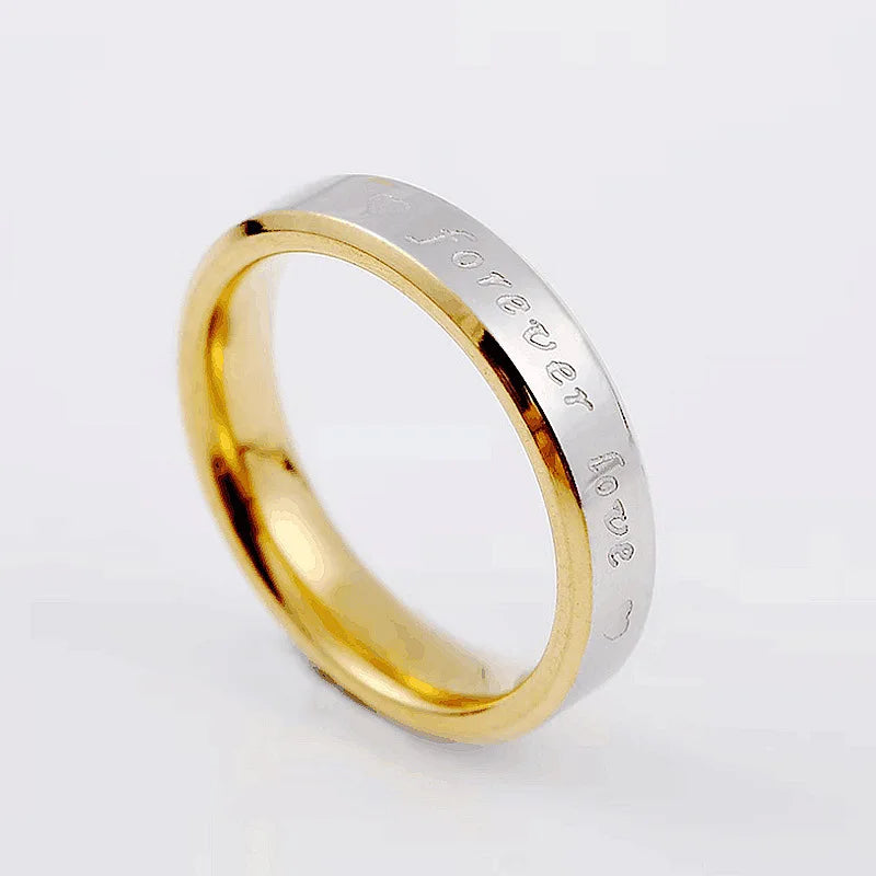 Unisex Men Women Fashion Couple Ring Steel Forever Love ( lovers gift )