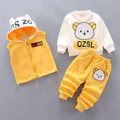 Baby Boys And Girls Clothing Set Children Hooded Outerwear 3P CS 0-6 months