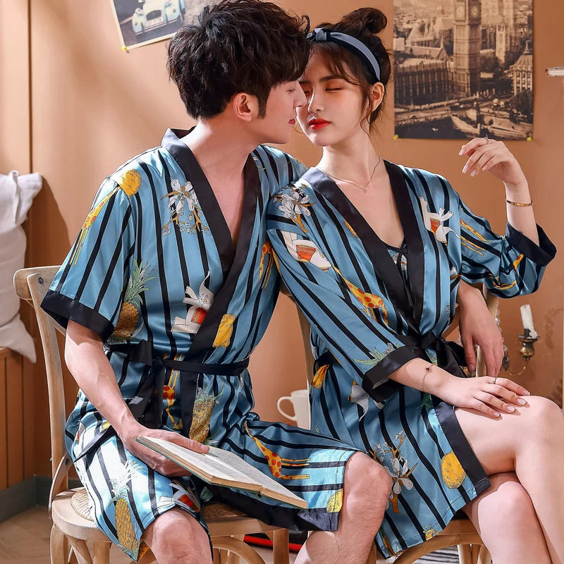 lovely Home Service Sleep Wear Silk Satin Pajamas Holiday & Honeymoon Sleepwear