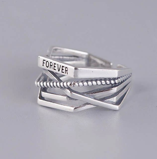 Charm Initial: Sterling Silver Letter Ring