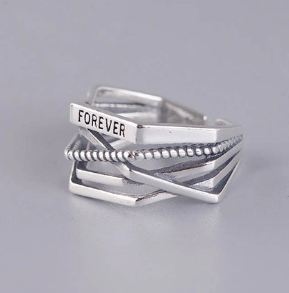 Charm Initial: Sterling Silver Letter Ring