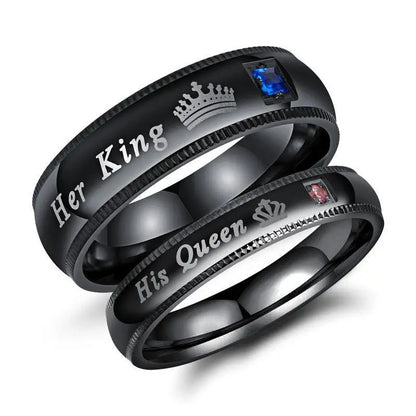 Fashion Couple Rings Her King His Queen Statement Rings Fashion