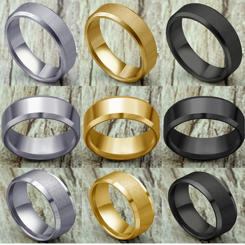 Ring Men 2025 Fashion Titanium Steel Black Classic Ring For Men Wedding