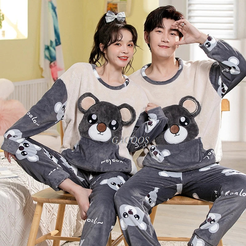 Autumn Winter Home Clothes Cartoon Lovers Sleepwear