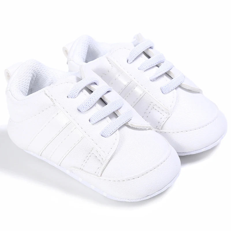 boy and girl Spring Shoe Newborn Walking Shoe White Soft-soled Sneaker 0-18 months (Non-Slipper)