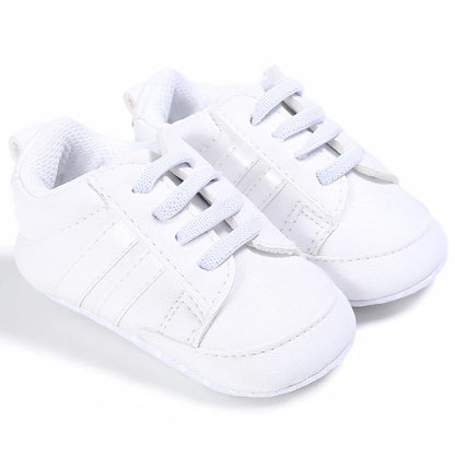 boy and girl Spring Shoe Newborn Walking Shoe White Soft-soled Sneaker 0-18 months (Non-Slipper)