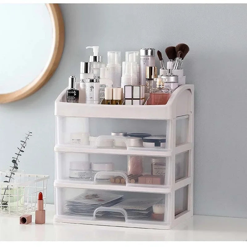 Make Up Case Jewelry Container Box Makeup Organizer Drawers Plastic Cosmetic Storage Box