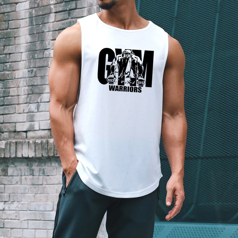 Summer Mesh Quick Dry Gym Fitness  Bodybuilding Sleeveless T-Shirt Workout Muscle Vests