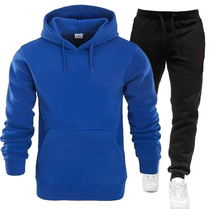 family Basic Men/Women 2Pcs/Sets Sweatshirt Hoodies Pants 2025 Gyms Fitness Tops Joggers Sportswear Tracksuits