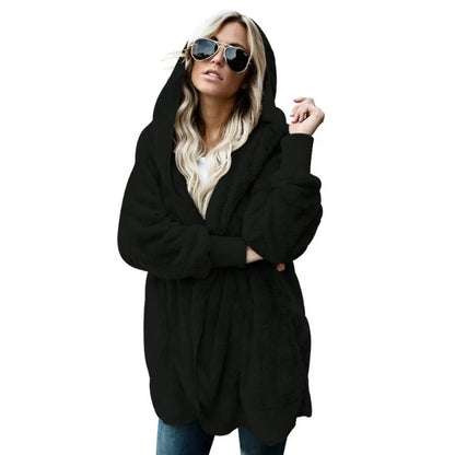 Winter 2025 Double Fleece Cardigan Jacket Women