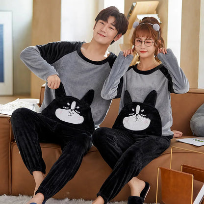 Autumn Winter Home Clothes Cartoon Lovers Sleepwear