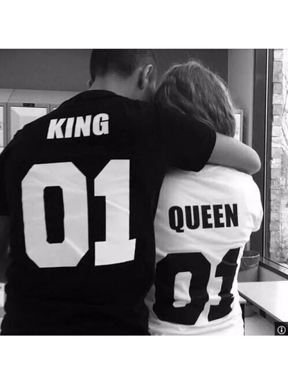 KING QUEEN Letter Crown Tops Clothes