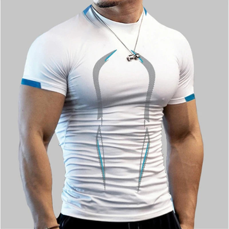 Men Compression Gym t Shirt Bodybuilding Fitness  Running Sport t Shirts  & Gym