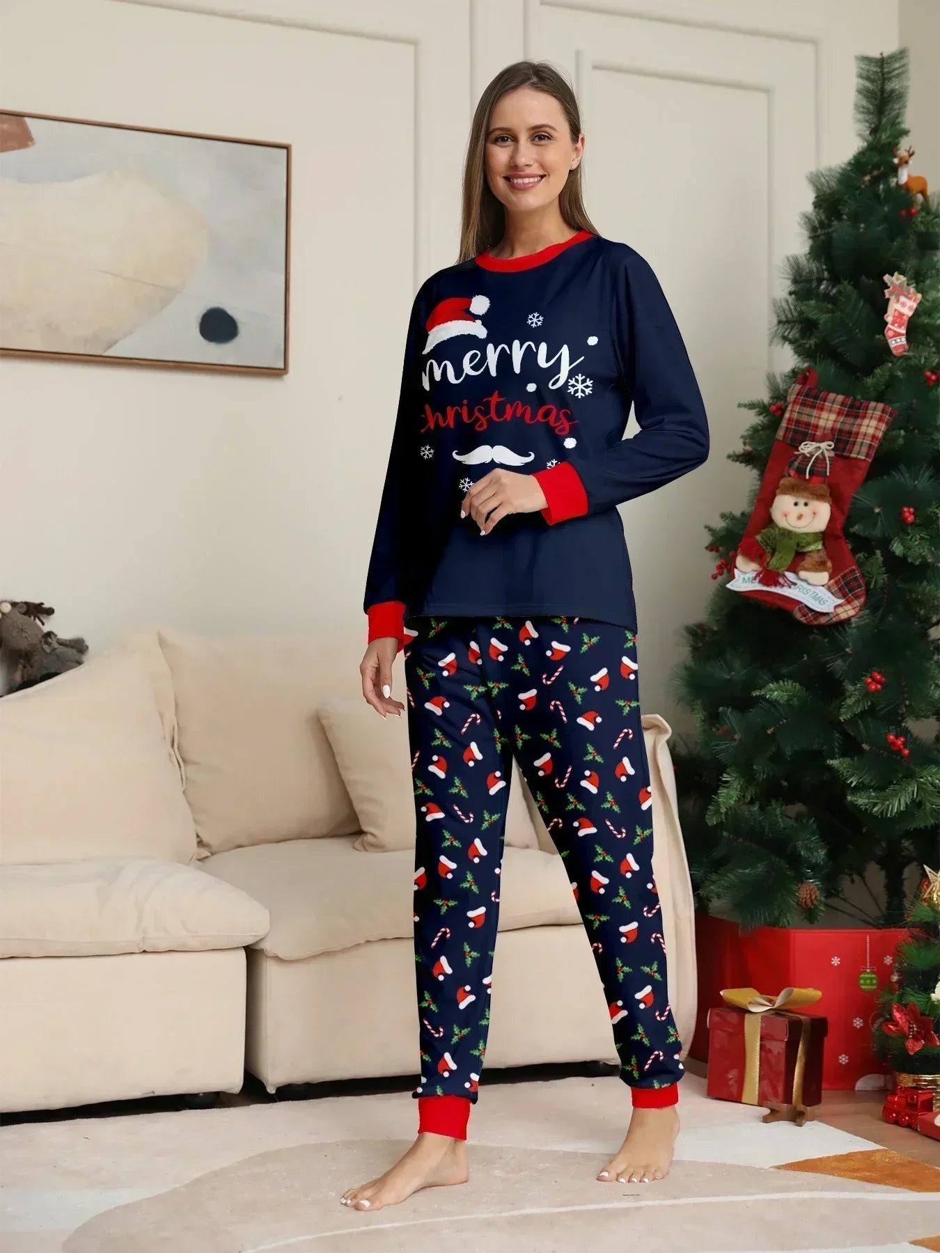 Merry Pajamas Set 2025 - Full Sleeve Top & Long Pants