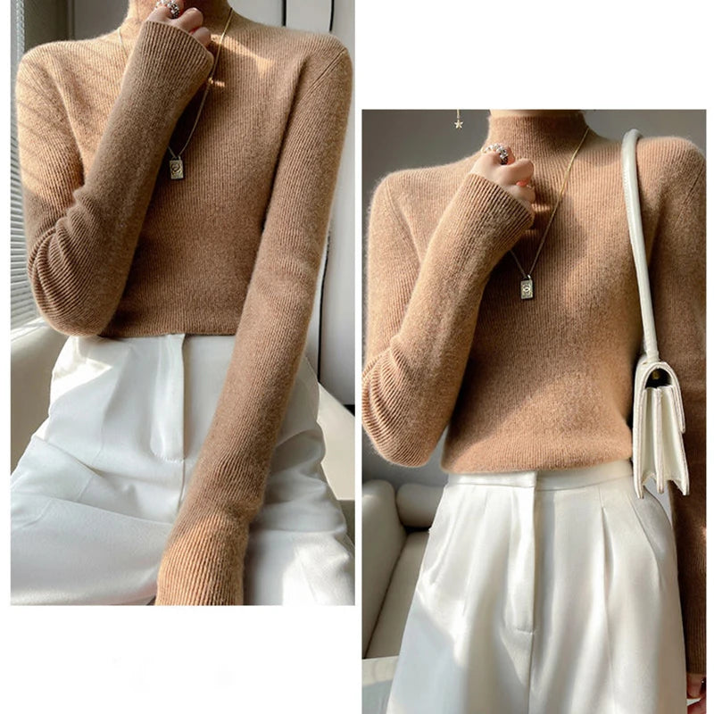 Solid Color Slim Fit Knit Sweater