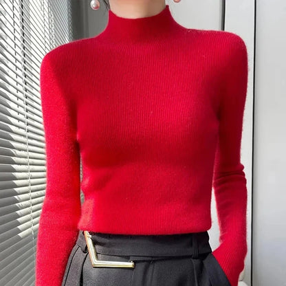 Solid Color Slim Fit Knit Sweater