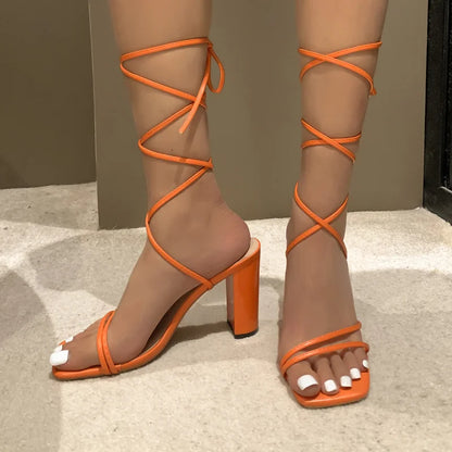 Women's Fashion Summer High-Square Heel Sandals