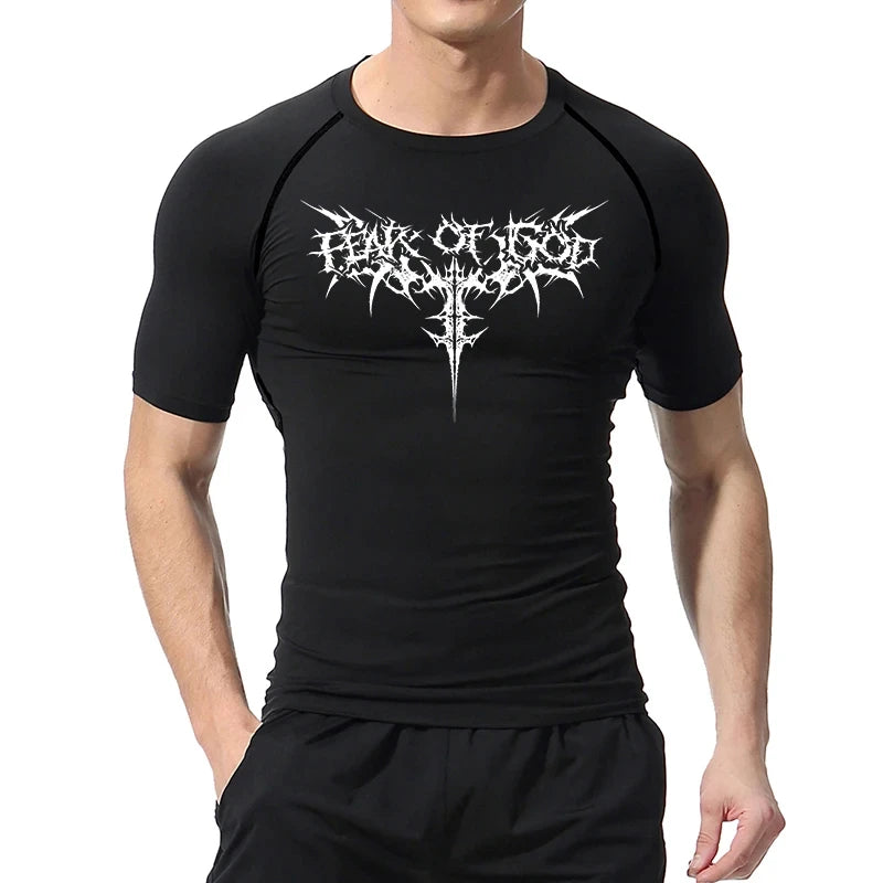 Men's Graphic Compression T-Shirts: Quick-Drying Sportswear