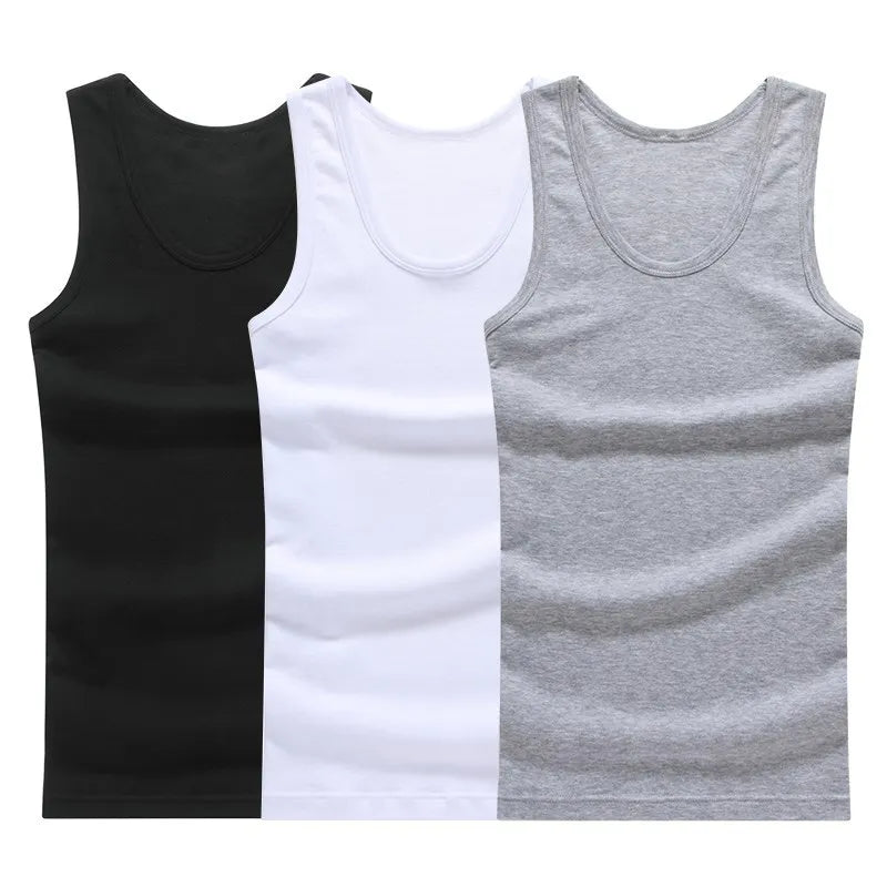 Hot Sale 3pcs / 100% Cotton Mens Vest  Sleeveless