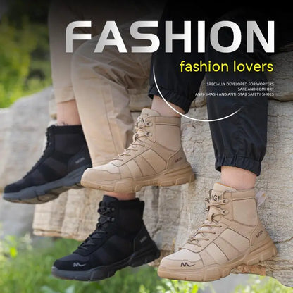 Safety Boots Outdoor Military Boots Anti-smash Anti-puncture Anti Shock Industrial Shoes Men Boots Durable Desert Boots