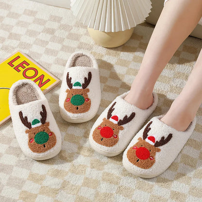 New Christmas Cotton Slippers For Men Women