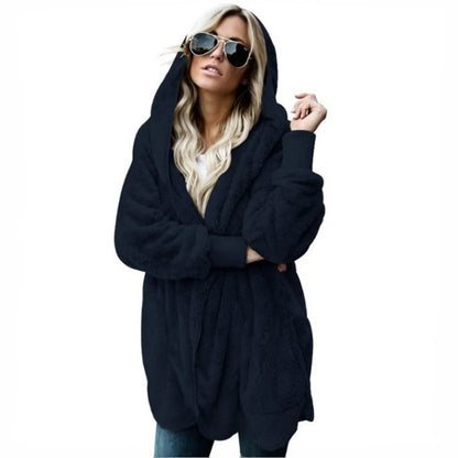 Winter 2025 Double Fleece Cardigan Jacket Women