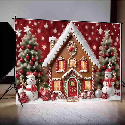 Holiday Magic 2025: Gingerbread House & Snowman Party Backdrop