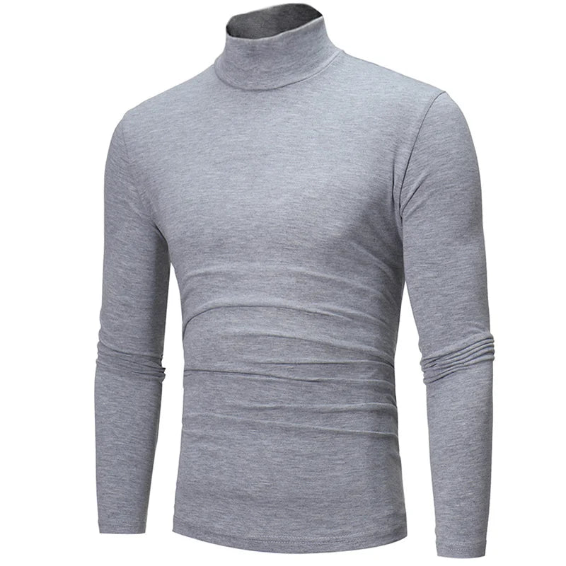 Thermal Underwear Tops Men Winter & Autumn Clothes High Neck Thin Slim Fit Long Sleeve T-shirt